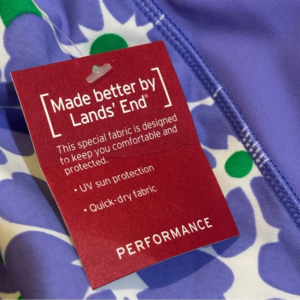NWT Lands End 2 piece rash guard top and cropped pants set girls Sz 16